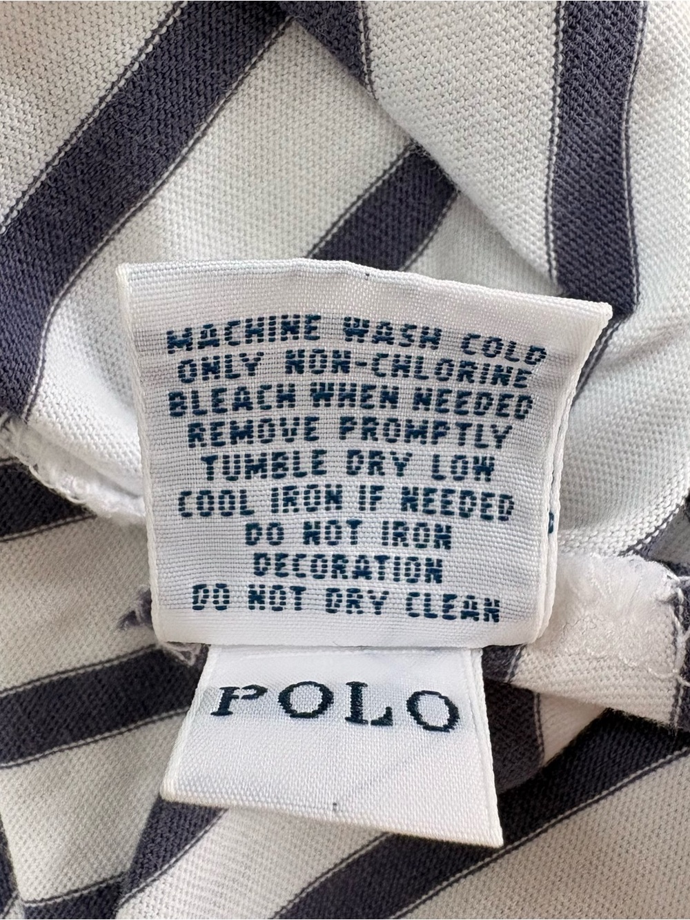 Polo Ralph Lauren Navy/ White Striped Crewneck Tee 100% cotton 3 XLT/ Tall - Picture 9 of 9